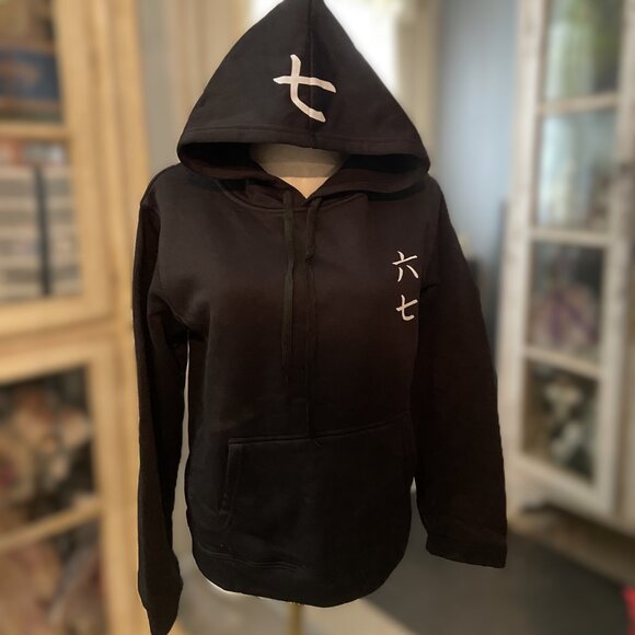 6 7 HOODIE SWEATSHIRT BLACK MEDIUM - Picture 5 of 5